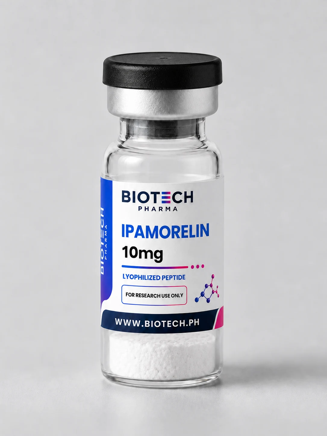 Bočica sa oznakom Ipamorelin 10 mg, Biotech Pharma